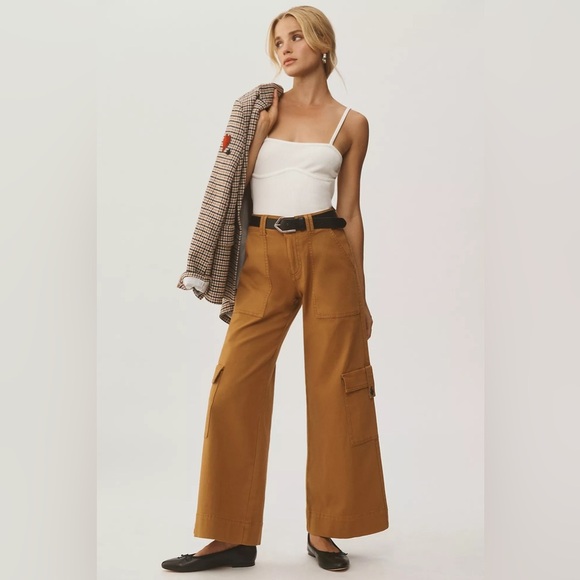 Pilcro Mid-Rise Wide-Leg Cargo Pants Size 27 - Picture 1 of 8